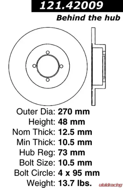 Centric C-Tek Standard Brake Rotor 121.42009 - 121.42009