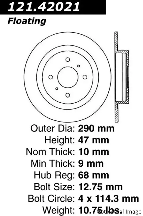 Centric C-Tek Standard Brake Rotor 121.42021 - 121.42021