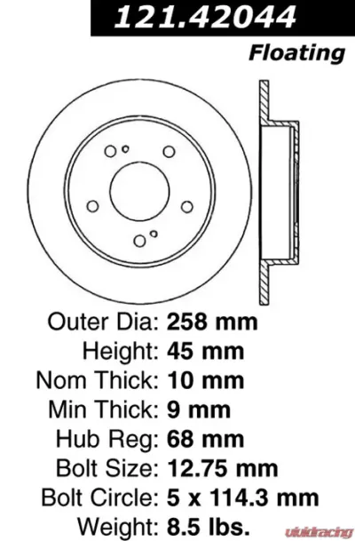 Centric C-Tek Standard Brake Rotor 121.42044 - 121.42044