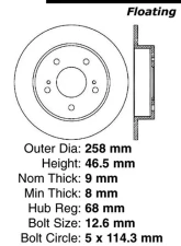 Centric C-Tek Standard Brake Rotor 121.42062                                     - 121.42062 - Image 2