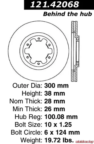 Centric C-Tek Standard Brake Rotor 121.42068 - 121.42068