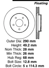Centric C-Tek Standard Brake Rotor 121.42071                                     - 121.42071 - Image 4
