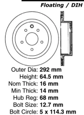 Centric C-Tek Standard Brake Rotor 121.42072                                     - 121.42072 - Image 4