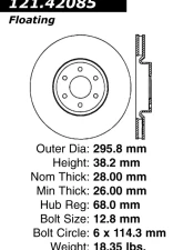 Centric C-Tek Standard Brake Rotor 121.42085                                     - 121.42085 - Image 4