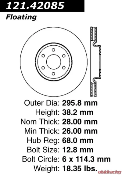 Centric C-Tek Standard Brake Rotor 121.42085 - 121.42085