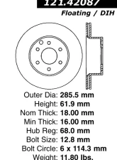 Centric C-Tek Standard Brake Rotor 121.42087                                     - 121.42087 - Image 4