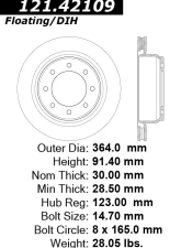 Centric C-Tek Standard Brake Rotor 121.42109                                     - 121.42109 - Image 4