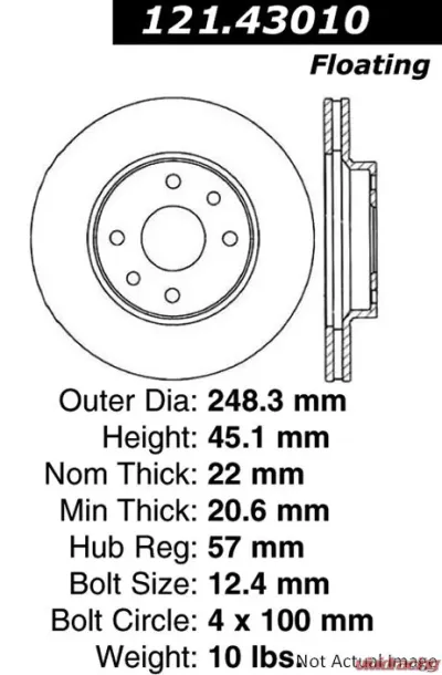 Centric C-Tek Standard Brake Rotor 121.43010 - 121.43010