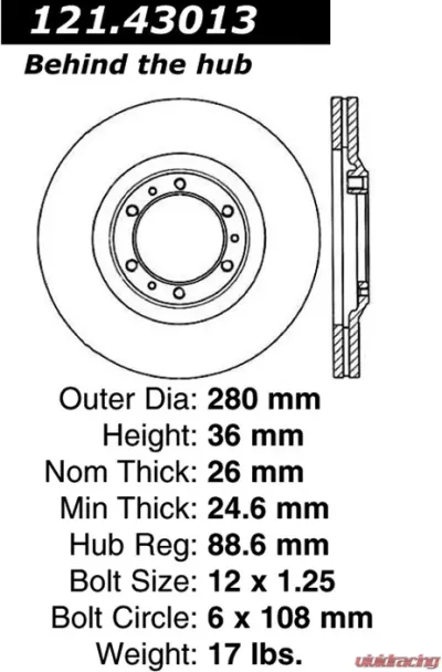 Centric C-Tek Standard Brake Rotor 121.43013 - 121.43013