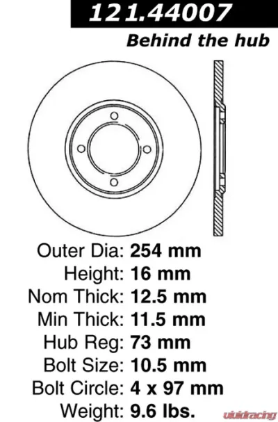 Centric C-Tek Standard Brake Rotor 121.44007 - 121.44007