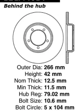 Centric C-Tek Standard Brake Rotor 121.44014                                     - 121.44014 - Image 4
