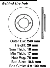 Centric C-Tek Standard Brake Rotor 121.44019                                     - 121.44019 - Image 3