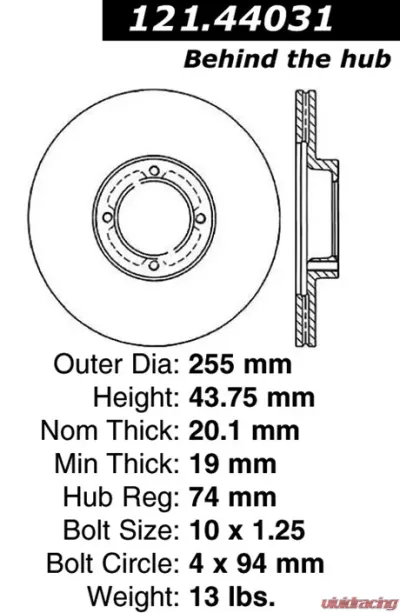 Centric C-Tek Standard Brake Rotor 121.44031 - 121.44031