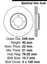 Centric C-Tek Standard Brake Rotor 121.44033                                     - 121.44033 - Image 4