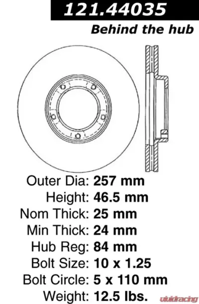 Centric C-Tek Standard Brake Rotor 121.44035 - 121.44035