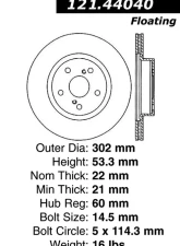 Centric C-Tek Standard Brake Rotor 121.44040                                     - 121.44040 - Image 2