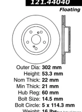 Centric C-Tek Standard Brake Rotor 121.44040                                     - 121.44040 - Image 2