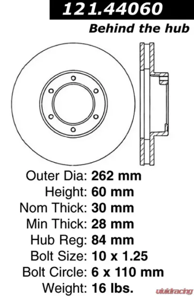 Centric C-Tek Standard Brake Rotor 121.44060 - 121.44060