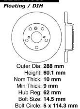 Centric C-Tek Standard Brake Rotor 121.44089                                     - 121.44089 - Image 4