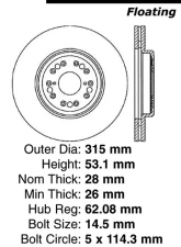 Centric C-Tek Standard Brake Rotor 121.44107                                     - 121.44107 - Image 4