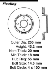 Centric C-Tek Standard Brake Rotor 121.44119                                     - 121.44119 - Image 4