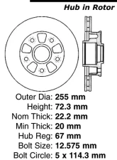 Centric C-Tek Standard Brake Rotor 121.45029                                     - 121.45029 - Image 4