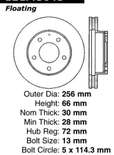 Centric C-Tek Standard Brake Rotor 121.45043                                     - 121.45043 - Image 4