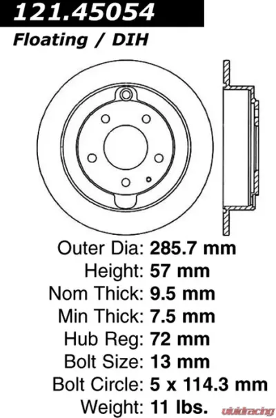 Centric C-Tek Standard Brake Rotor 121.45054 - 121.45054