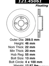 Centric C-Tek Standard Brake Rotor 121.45061                                     - 121.45061 - Image 2
