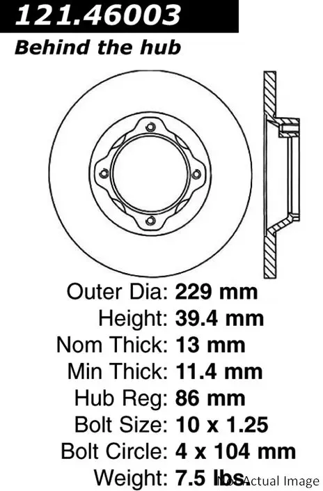Centric C-Tek Standard Brake Rotor 121.46003 - 121.46003