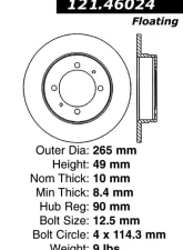 Centric C-Tek Standard Brake Rotor 121.46024                                     - 121.46024 - Image 4