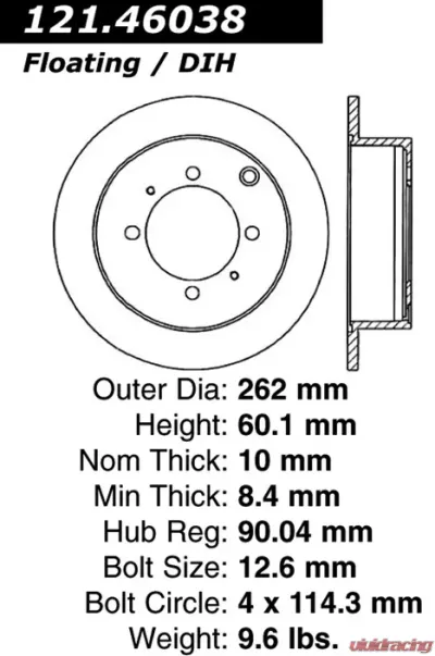 Centric C-Tek Standard Brake Rotor 121.46038 - 121.46038