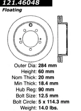 Centric C-Tek Standard Brake Rotor 121.46048                                     - 121.46048 - Image 2