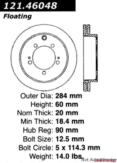 Centric C-Tek Standard Brake Rotor 121.46048 - 121.46048