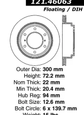 Centric C-Tek Standard Brake Rotor 121.46063                                     - 121.46063 - Image 4