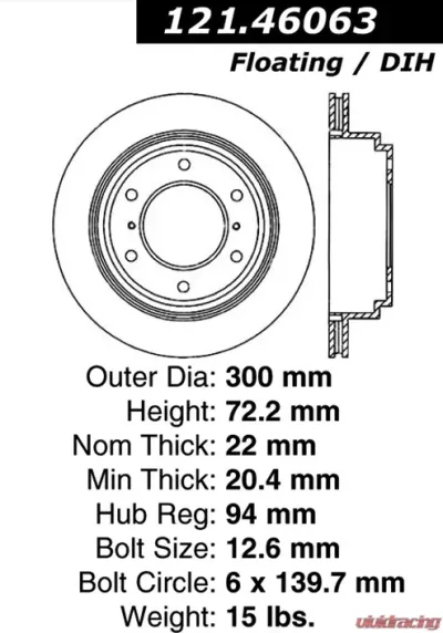 Centric C-Tek Standard Brake Rotor 121.46063 - 121.46063