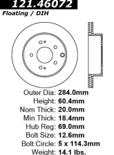 Centric C-Tek Standard Brake Rotor 121.46072                                     - 121.46072 - Image 4