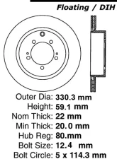Centric C-Tek Standard Brake Rotor 121.46075                                     - 121.46075 - Image 2