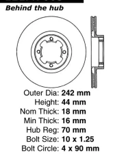 Centric C-Tek Standard Brake Rotor 121.47003                                     - 121.47003 - Image 4