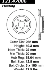 Centric C-Tek Standard Brake Rotor 121.47006                                     - 121.47006 - Image 4