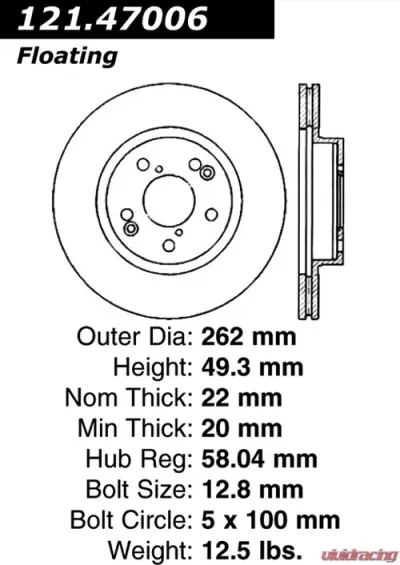 Centric C-Tek Standard Brake Rotor 121.47006 - 121.47006