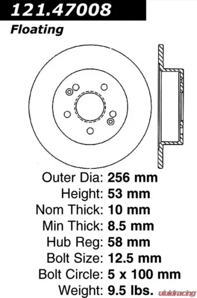 Centric C-Tek Standard Brake Rotor 121.47008 - 121.47008