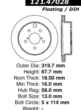 Centric C-Tek Standard Brake Rotor 121.47028                                     - 121.47028 - Image 4