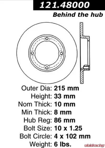 Centric C-Tek Standard Brake Rotor 121.48000 - 121.48000
