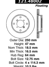 Centric C-Tek Standard Brake Rotor 121.48002                                     - 121.48002 - Image 4
