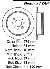 Centric C-Tek Standard Brake Rotor 121.50003                                     - 121.50003 - Image 3