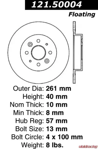 Centric C-Tek Standard Brake Rotor 121.50004 - 121.50004