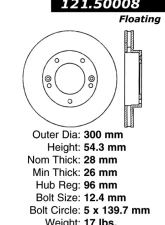 Centric C-Tek Standard Brake Rotor 121.50008                                     - 121.50008 - Image 4
