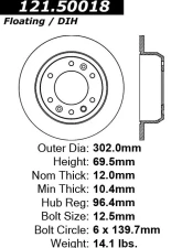 Centric C-Tek Standard Brake Rotor 121.50018                                     - 121.50018 - Image 4