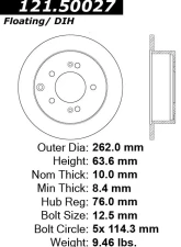 Centric C-Tek Standard Brake Rotor 121.50027                                     - 121.50027 - Image 4
